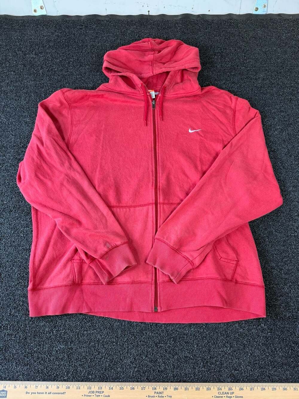 Nike The Athletic Dept. Vintage Red Full Zip Hoodie Mini Swoosh